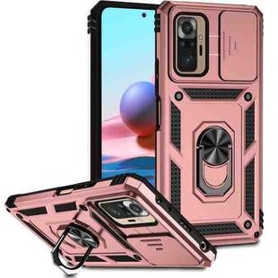 For Xiaomi Redmi Note 10 Pro Sliding Camshield Holder Phone Case(Rose Gold)