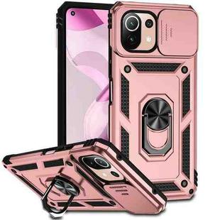 For Xiaomi 11 Lite Sliding Camshield Holder Phone Case(Rose Gold)