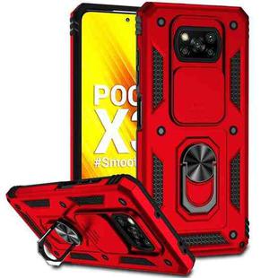 For Xiaomi Poco X3 Sliding Camshield Holder Phone Case(Red)