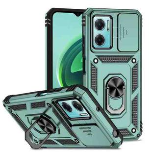 For Xiaomi Redmi Note 11E Sliding Camshield Holder Phone Case(Dark Green)