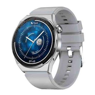 KT62 1.36 inch TFT Round Screen Smart Watch Supports Bluetooth Call/Blood Oxygen Monitoring, Strap:Silicone Strap(Silver)