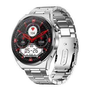 KT62 1.36 inch TFT Round Screen Smart Watch Supports Bluetooth Call/Blood Oxygen Monitoring, Strap:Steel Strap(Silver)
