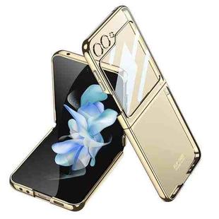 For Samsung Galaxy Z Flip5 Ultra-thin Plating Clear PC All Inclusive Phone Case(Gold)