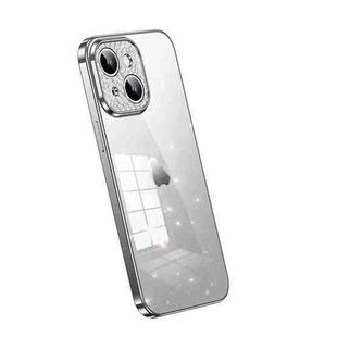 For iPhone 15 SULADA Electroplated Transparent Glittery TPU Phone Case(Silver)