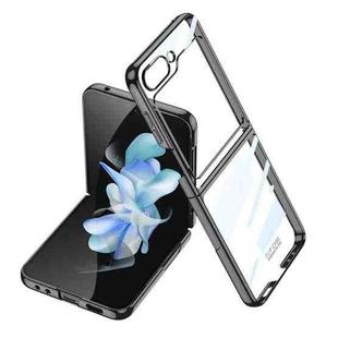 For Samsung Galaxy Z Flip5 Ultra-thin Plating Clear PC Phone Case(Black)