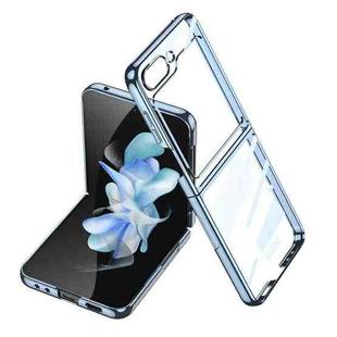 For Samsung Galaxy Z Flip5 Ultra-thin Plating Clear PC Phone Case(Blue)