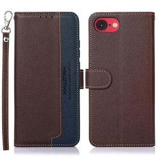 For iPhone SE 2024 KHAZNEH Litchi Texture Leather RFID Phone Case(Brown)