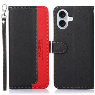 For iPhone 17 KHAZNEH Litchi Texture Leather RFID Phone Case(Black)