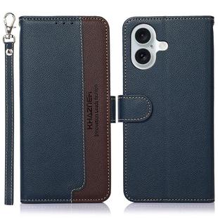 For iPhone 17 KHAZNEH Litchi Texture Leather RFID Phone Case(Blue)
