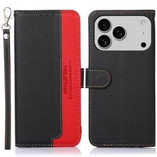For iPhone 17 Pro Max KHAZNEH Litchi Texture Leather RFID Phone Case(Black)