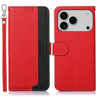 For iPhone 17 Pro Max KHAZNEH Litchi Texture Leather RFID Phone Case(Red)