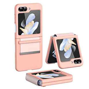 For Samsung Galaxy Flip5 PC Skin Feel Hinge Shockproof Protective Phone Case(Pink)