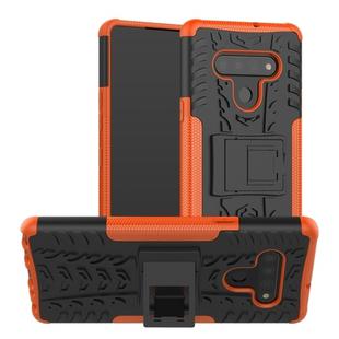 For LG Stylo 6 Tire Texture Shockproof TPU+PC Protective Case with Holder(Orange)