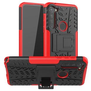 For Motorola Moto G Stylus Tire Texture Shockproof TPU+PC Protective Case with Holder(Red)