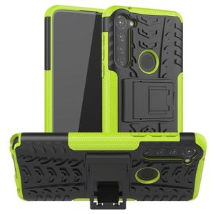 For Motorola Moto G Stylus Tire Texture Shockproof TPU+PC Protective Case with Holder(Green)