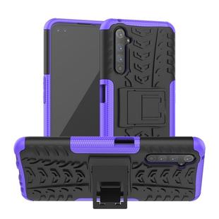 For OPPO Realme 6 Pro Tire Texture Shockproof TPU+PC Protective Case with Holder(Purple)