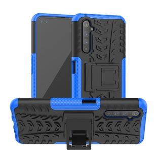 For OPPO Realme 6 Pro Tire Texture Shockproof TPU+PC Protective Case with Holder(Blue)