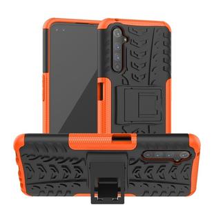 For OPPO Realme 6 Pro Tire Texture Shockproof TPU+PC Protective Case with Holder(Orange)