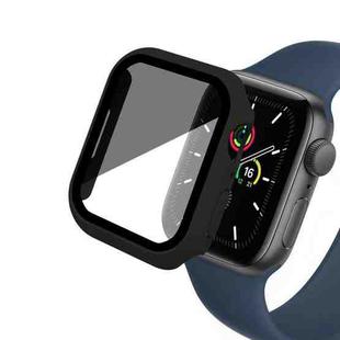 For Apple Watch SE 2022 40mm Frosted PC + Anti-spy Tempered Film Integrated Watch Protective Case(Black)