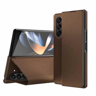 For Samsung Galaxy Z Fold5 Kevlar Full Coverage Shockproof Phone Case(Coffee)