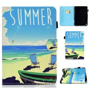 For Amazon Fire Max 11 2023 Colored Drawing Smart Leather Tablet Case(Summer Beach)