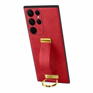 For Samsung Galaxy S23 Ultra 5G SULADA PC + Leather Texture Skin Feel Shockproof Phone Case(Red)