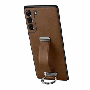 For Samsung Galaxy S23 5G SULADA PC + Leather Texture Skin Feel Shockproof Phone Case(Brown)