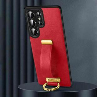 For Samsung Galaxy S25 Ultra 5G SULADA PC Hybrid Leather Texture Skin Feel Shockproof Phone Case(Red)
