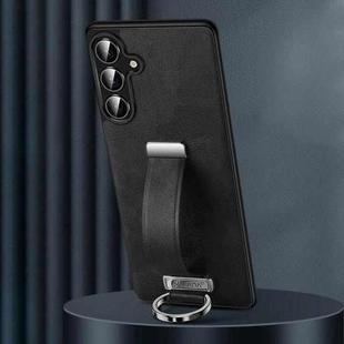 For Samsung Galaxy S25+ 5G SULADA PC Hybrid Leather Texture Skin Feel Shockproof Phone Case(Black)