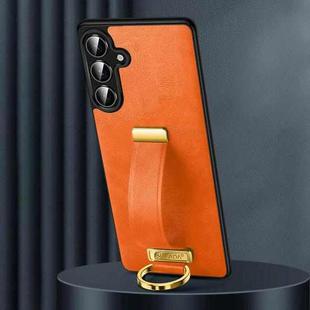 For Samsung Galaxy S25+ 5G SULADA PC Hybrid Leather Texture Skin Feel Shockproof Phone Case(Orange)