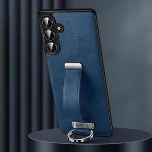 For Samsung Galaxy S25 5G SULADA PC Hybrid Leather Texture Skin Feel Shockproof Phone Case(Blue)