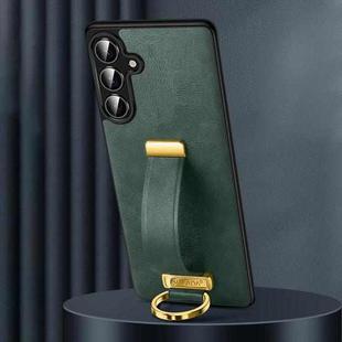 For Samsung Galaxy S25 5G SULADA PC Hybrid Leather Texture Skin Feel Shockproof Phone Case(Green)