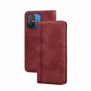 For Xiaomi Redmi 12C/11A 4G Global/Poco C55 Frosted Business Magnetic Horizontal Flip PU Phone Case(Brown)