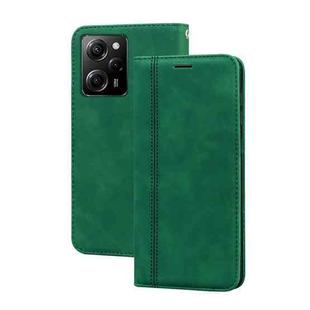 For Xiaomi Redmi Note 12 5G Global/Poco X5 Frosted Business Magnetic Horizontal Flip PU Phone Case(Green)