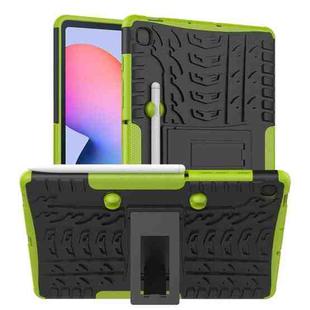 For Samsung Galaxy S6 Lite Tire Texture TPU+PC Shockproof Case  , with Holder & Pen Tray(Green)
