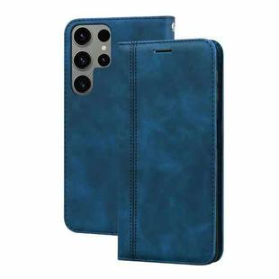 For Samsung Galaxy S23 Ultra 5G Frosted Business Magnetic Horizontal Flip PU Phone Case(Blue)