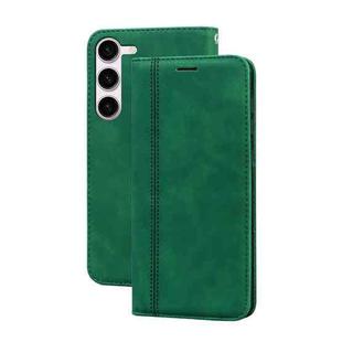 For Samsung Galaxy S23+ 5G Frosted Business Magnetic Horizontal Flip PU Phone Case(Green)