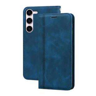 For Samsung Galaxy S23 5G Frosted Business Magnetic Horizontal Flip PU Phone Case(Blue)