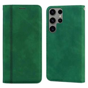 ForSamsung Galaxy S24 Ultra Frosted Business Magnetic Horizontal Flip PU Phone Case(Green)