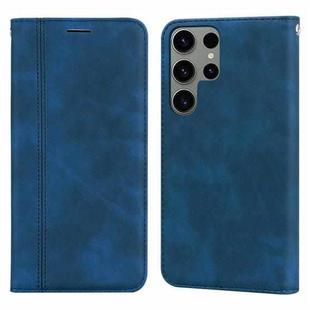 ForSamsung Galaxy S24 Ultra Frosted Business Magnetic Horizontal Flip PU Phone Case(Blue)