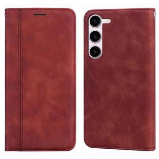 For Samsung Galaxy S24+ Frosted Business Magnetic Horizontal Flip PU Phone Case(Brown)