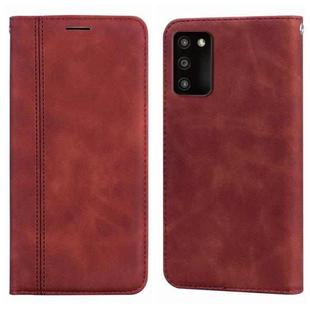 For Samsung Galaxy A03s Frosted Business Magnetic Horizontal Flip PU Phone Case(Brown)