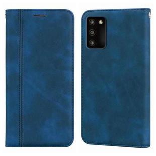 For Samsung Galaxy A03s Frosted Business Magnetic Horizontal Flip PU Phone Case(Blue)