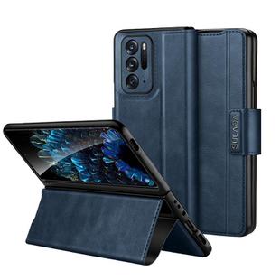 For OPPO Find N SULADA All-inclusive Magnetic Snap Flip Leather Phone Case(Blue)
