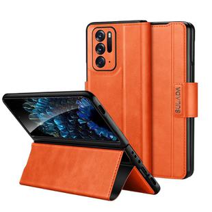 For OPPO Find N SULADA All-inclusive Magnetic Snap Flip Leather Phone Case(Orange)