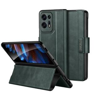For OPPO Find N2 SULADA All-inclusive Magnetic Snap Flip Leather Phone Case(Green)