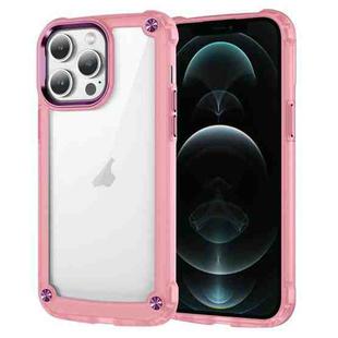 For iPhone 12 Pro Max Skin Feel TPU + PC Phone Case(Transparent Pink)