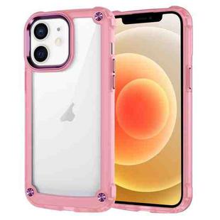 For iPhone 12 Skin Feel TPU + PC Phone Case(Transparent Pink)