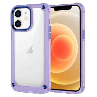 For iPhone 12 Skin Feel TPU + PC Phone Case(Transparent Purple)