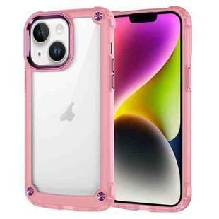 For iPhone 15 Skin Feel TPU + PC Phone Case(Transparent Pink)